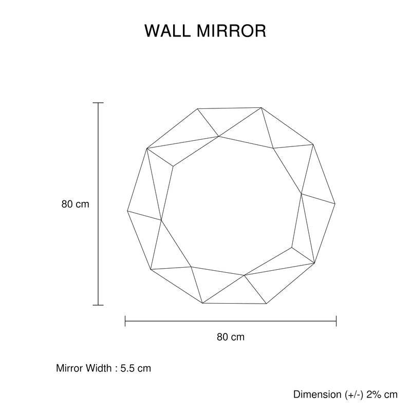 Glamorous Green Trigonometrical Wall Mirror Premium Quality MDF & Glass