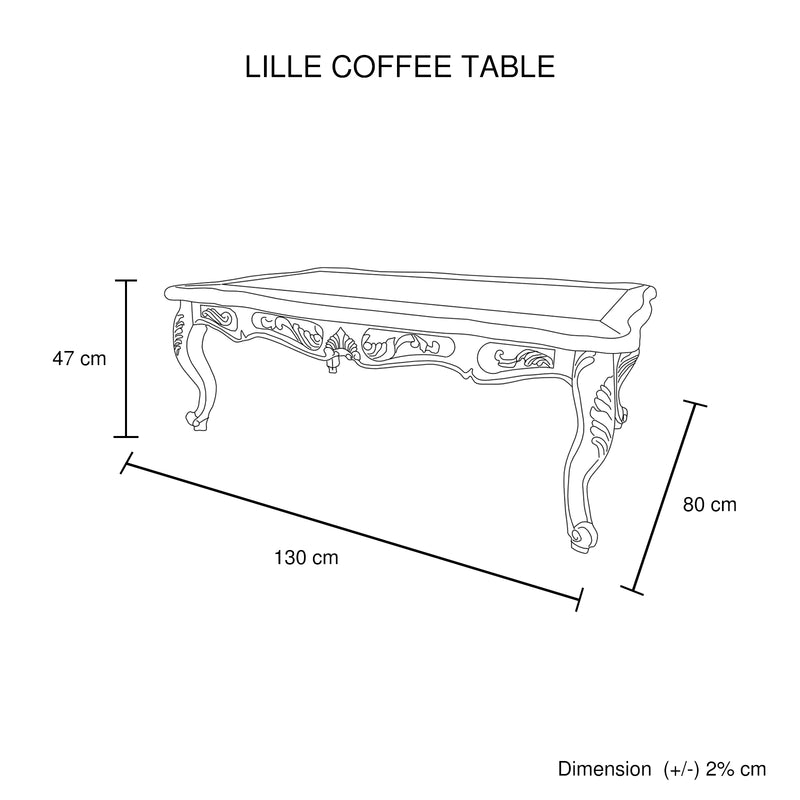 Lille Oak Wood Plywood Veneer White Washed Finish Coffee Table