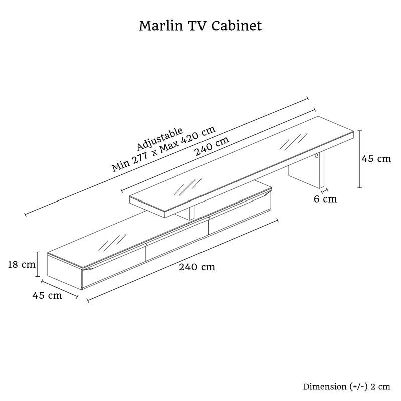 Marlin 3 Drawers Elegant Slimline Design TV Unit