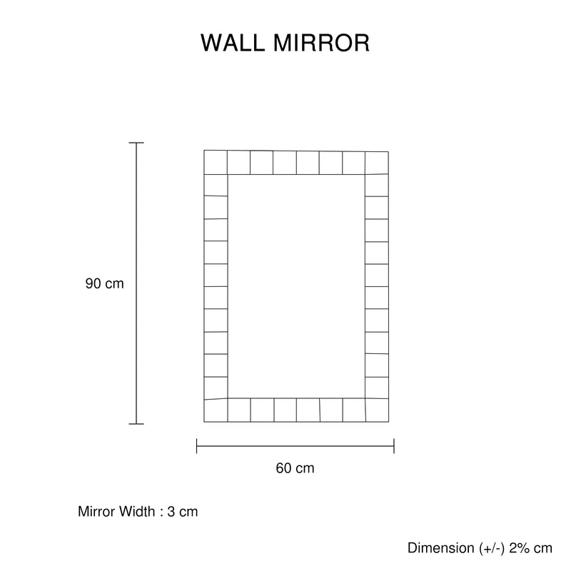 Decorative Rectangular Wall Mirror in Silver MDF with Clear Image and Versatile Hanging Options