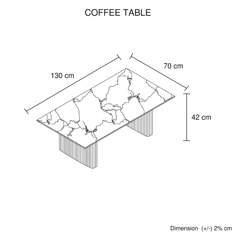 Scarlet Coffee Table Sintered Stone Top MDF Base High Gloss Paint