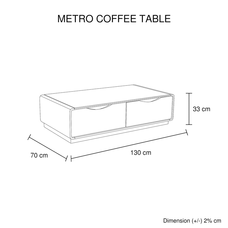 Metro Smart Storage Option High Gloss Finish Coffee Table