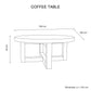 Cooper Coffee Table Round Shaped Top MDF Micro cement Sturdy Legs