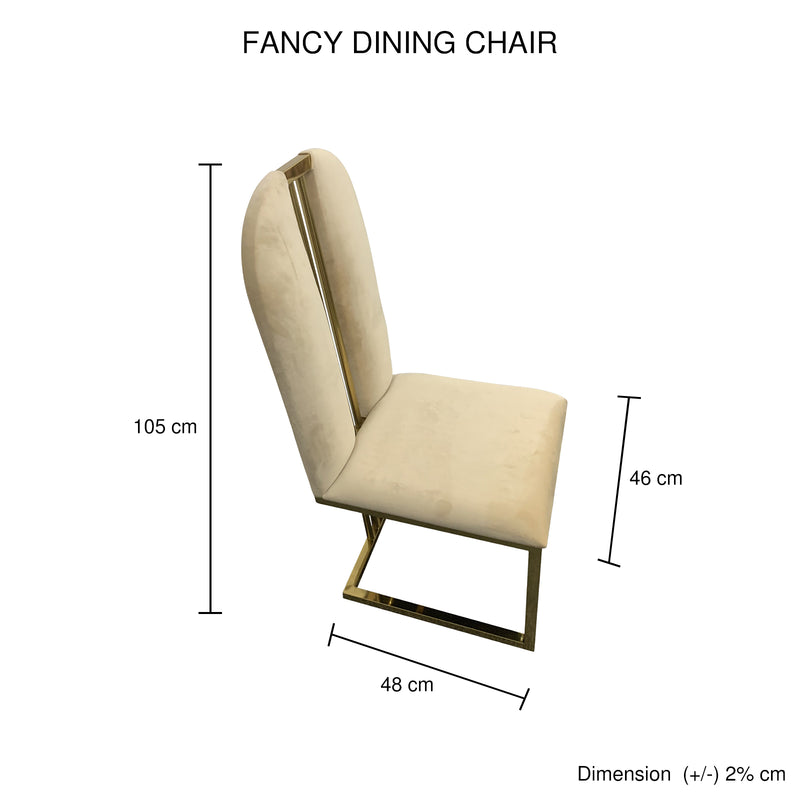 Fancy 2X Dining Chair Gold Frame Seat In Multiple Colour Fabric