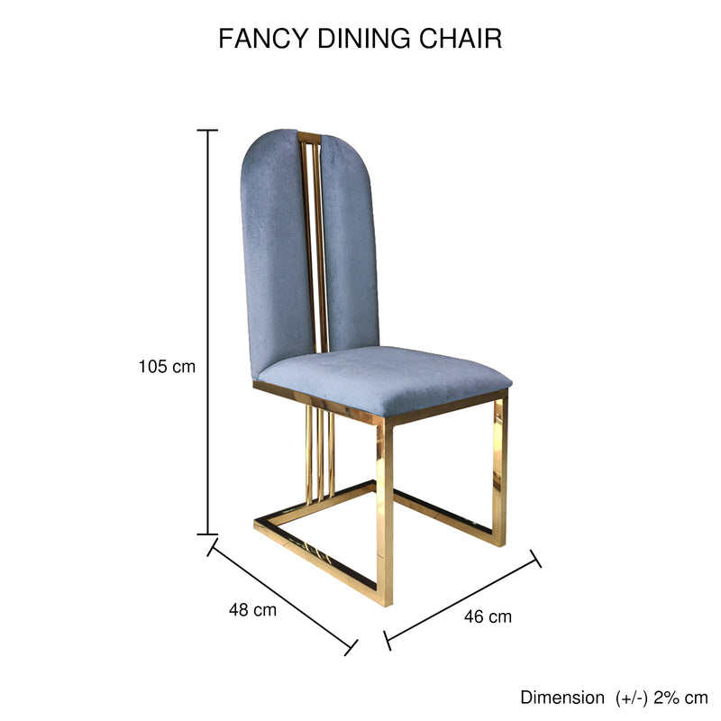 Fancy 2X Dining Chair Gold Frame Seat In Multiple Colour Fabric