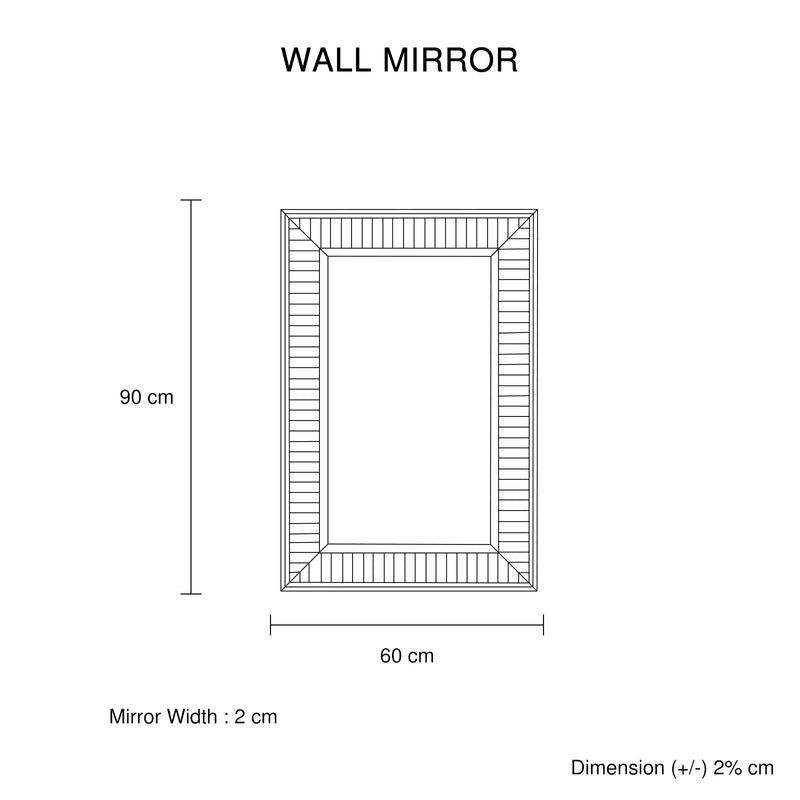 Contemporary Rectangular Wall Mirror Timeless Silver, Premium MDF & Glass