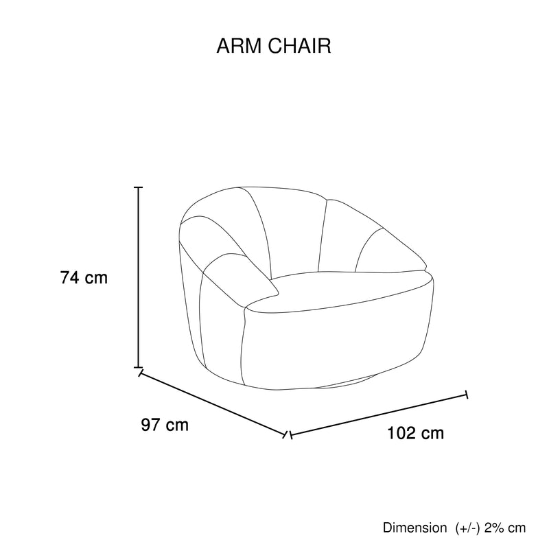 Pearl 360° Swivel Fabric Armchair