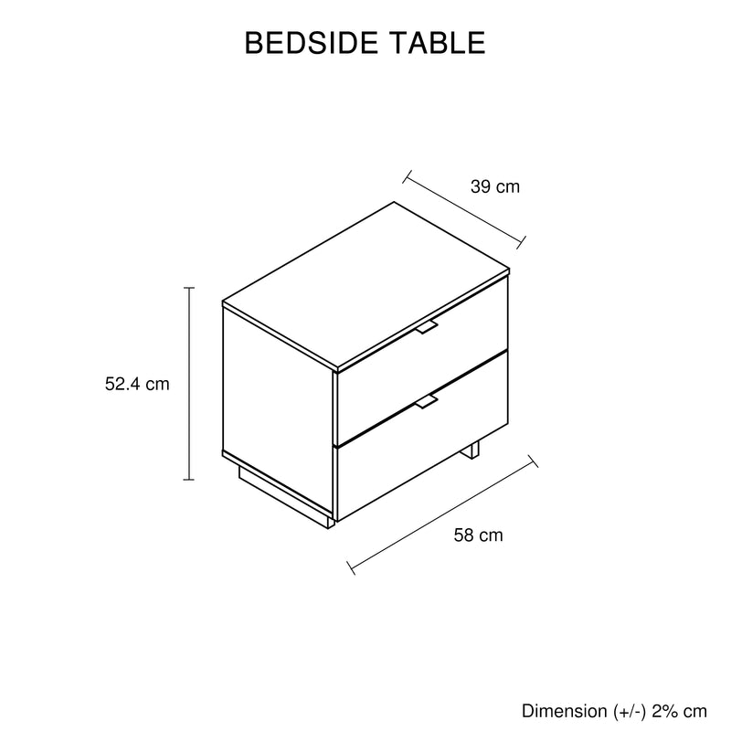 Modern Walnut Nightstand with Drawer & Slim Metal Handles – Wooden Finish