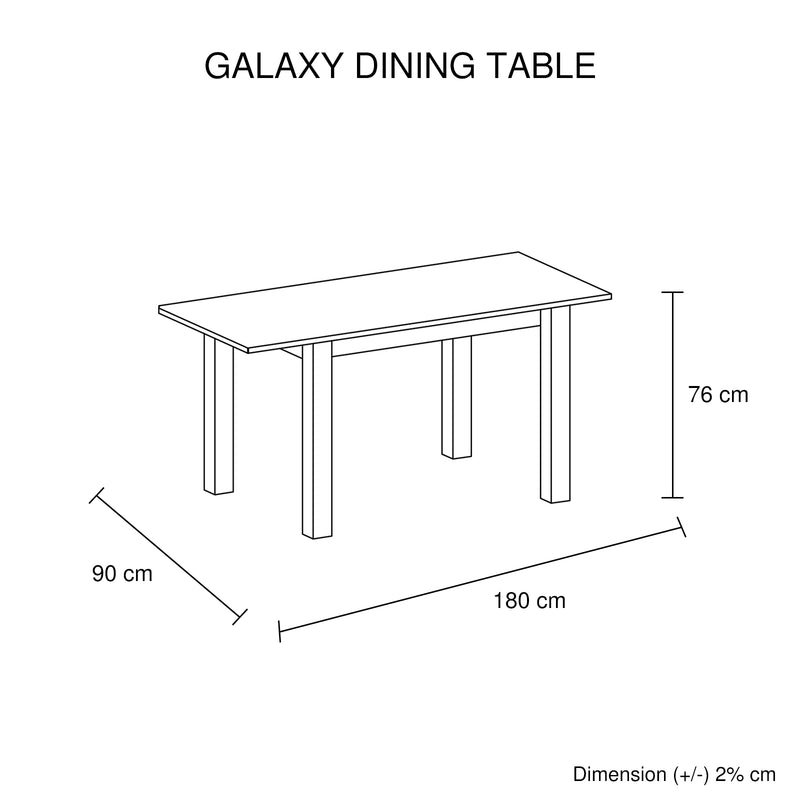 Galaxy Dining Table White Top High Glossy Finish Solid Wooden Base