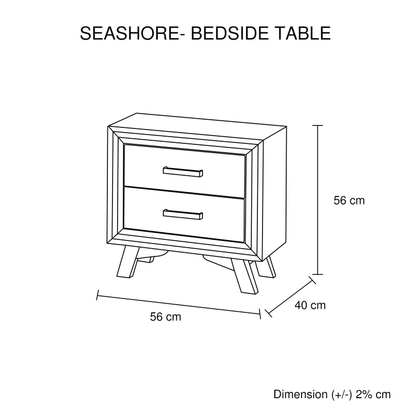 Seashore Scandi Solid Timber Bedside Table with Drawer – Natural Finish