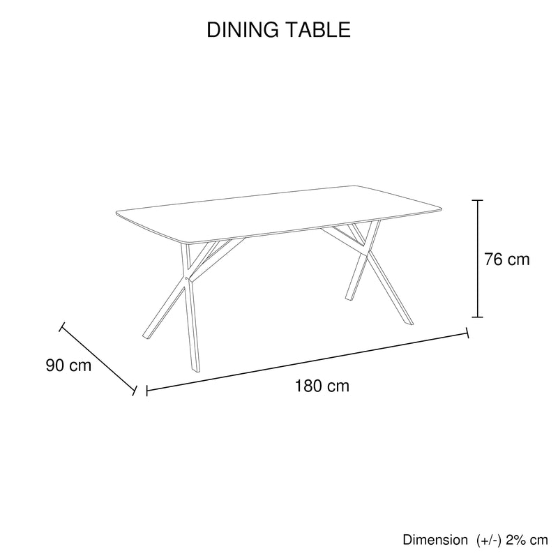 Abby Dining Table 1x with 6pcs Billy Dining Chair