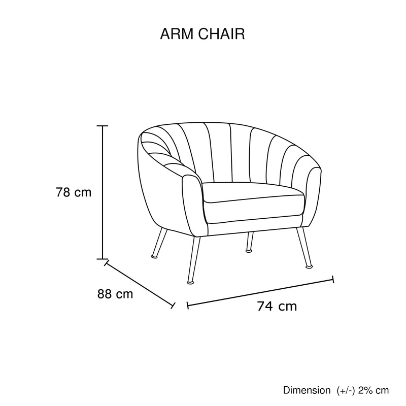 Margo Arm Chair Light Pink Velvet Wooden Frame Iron Legs in Silver Colour