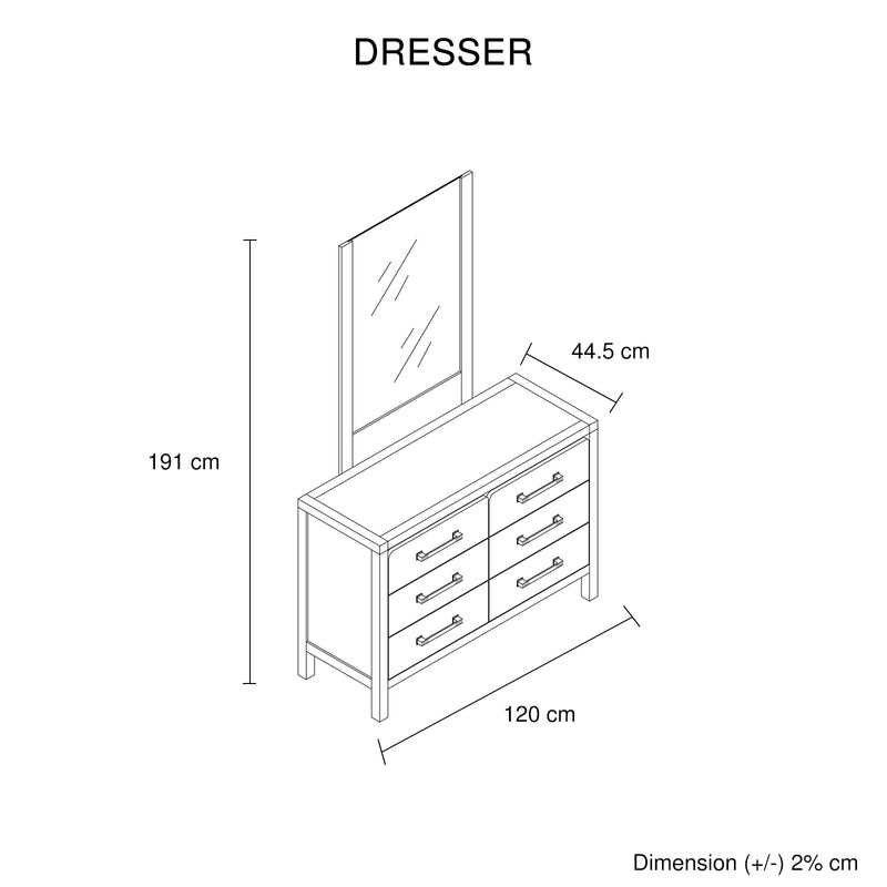 Toffee Bedroom Suite – 5/4 Piece Set with Dresser & Tallboy in Oak Finish