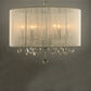 Ceiling Light Glass Crystal Pendant &amp; Metal in White