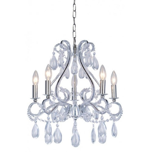 Ceiling Light Metal Frame Crystal Pendant Chain