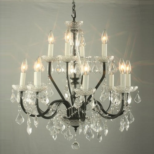 Ceiling Light Glass Crystal Pendant in White