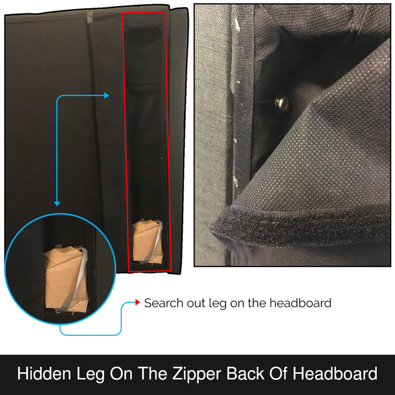 Milano Queen Bed Headboard – Charcoal Linen with Wingback Design