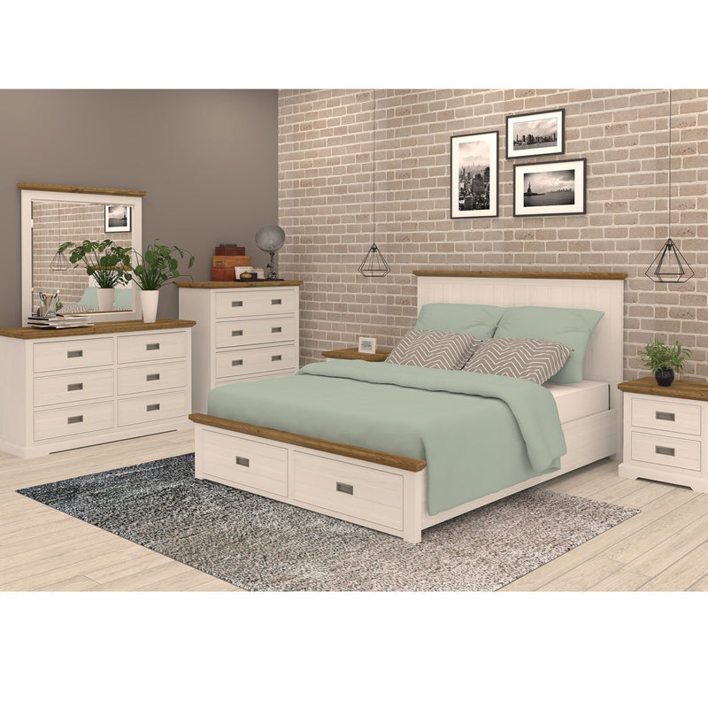 Marley Bookend Headboard MDF Storage Drawers 5/4 Pcs Bedroom Suite In Multiple Size