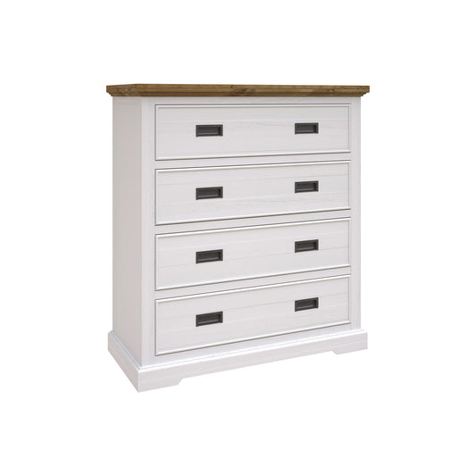 Marley Pine Wood 4 Drawer Tallboy