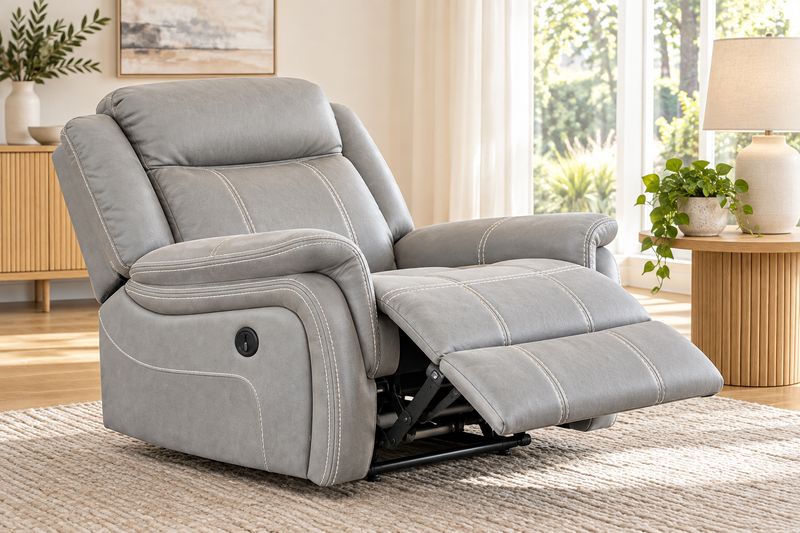 Carlton 3R+2R Seater Fabric Power Recliner with USB & Cup Holders