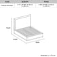 Savannah Oak Color Solid Rubber Wood Bed with Fabric Upholstered Headboard