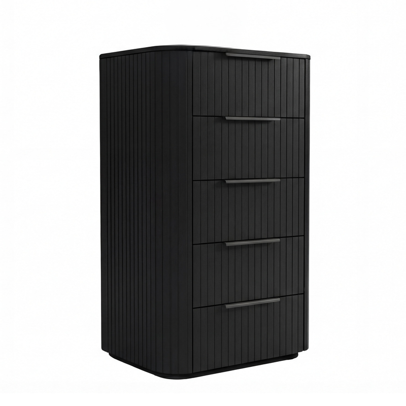 Arlo Multiple Colour MDF Five Drawers Slick Handles Tallboy