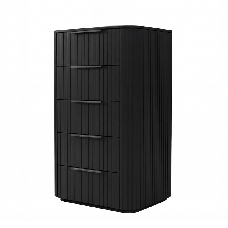 Arlo Multiple Colour MDF Five Drawers Slick Handles Tallboy