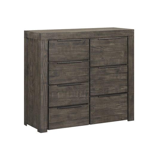 Cromwell Contemporary Grey 7-Drawer Tallboy with Slim Metal Handles