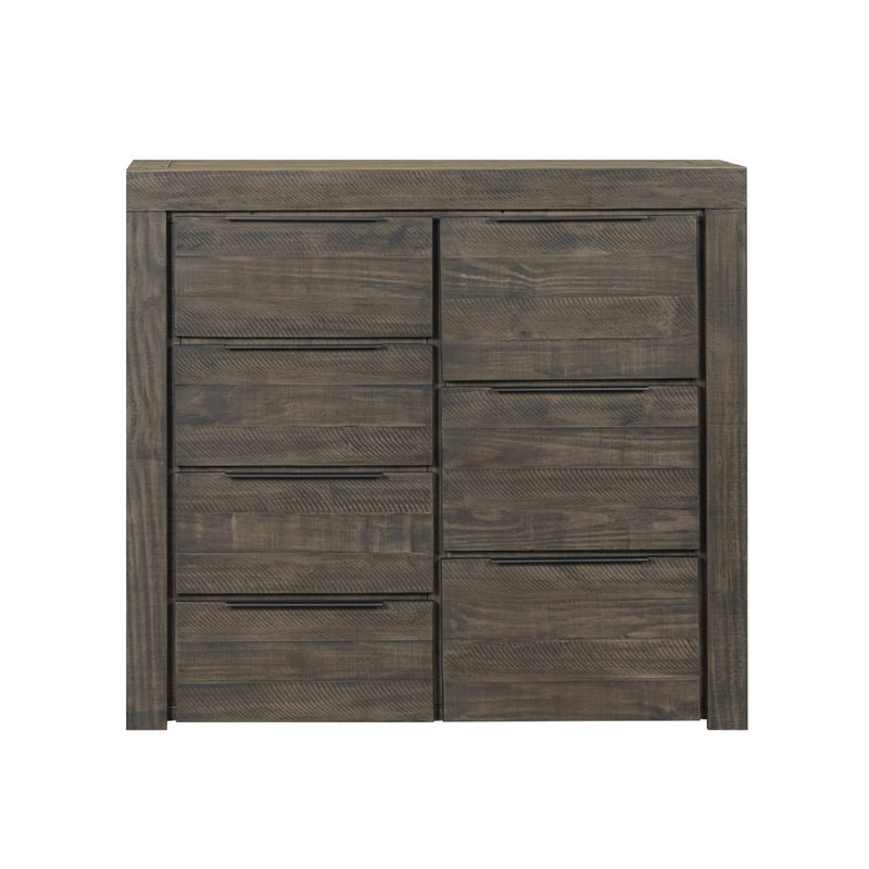 Cromwell Contemporary Grey 7-Drawer Tallboy with Slim Metal Handles