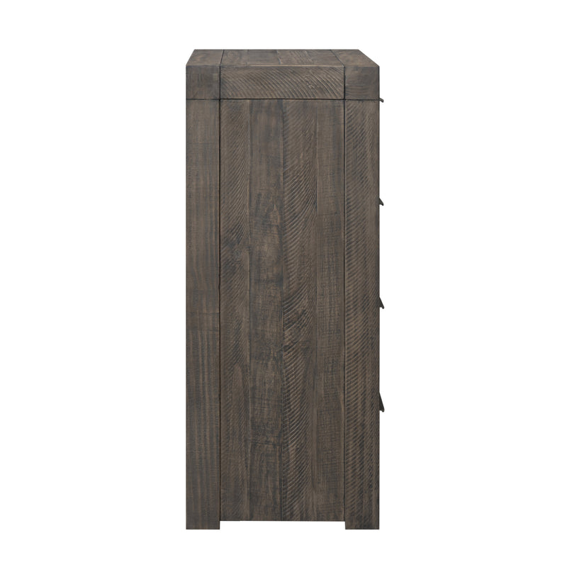 Cromwell Contemporary Grey 7-Drawer Tallboy with Slim Metal Handles