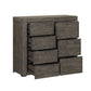 Cromwell Contemporary Grey 7-Drawer Tallboy with Slim Metal Handles