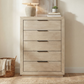 Savannah Oak Color Solid Rubber Wood Tallboy with Storage drawers