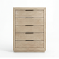 Savannah Oak Color Solid Rubber Wood Tallboy with Storage drawers