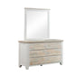 Valencia Dresser Coastal Mirror Grey and Miami White Colour Six Drawers