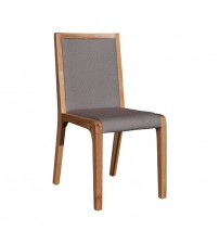 Galaxy 2x Dining Chairs Wooden Frame Gray Fabric Seat Pad
