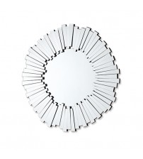 Dallas Wall Mirror Clear Image MDF Construction Round Shape Silver Colour