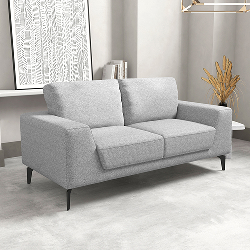 Hopper 2 Seater Sofa In Linen Fabric Light Grey Lounge