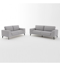 Hopper 3+2 Seater Sofa In Linen Fabric Light Grey Lounge