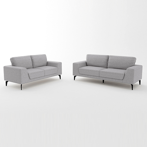 Hopper 3+2 Seater Sofa In Linen Fabric Light Grey Lounge
