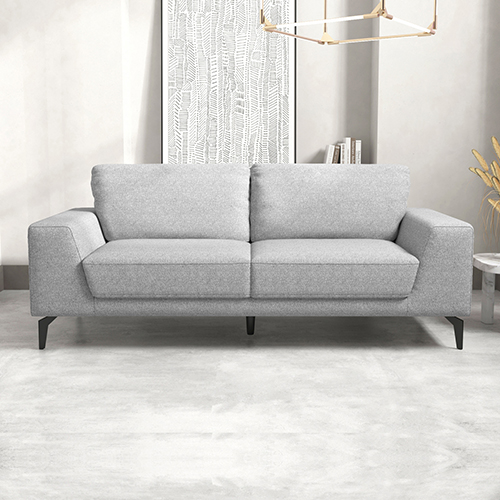 Hopper 3 Seater Sofa In Linen Fabric Light Grey Lounge