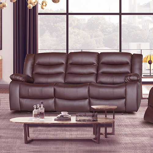Fantasy 3 Seater Recliner Sofa In Faux Leather Lounge Wooden Frame Couch In Multiple Colour