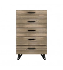 Havana 5 Drawers Tallboy In Solid Acacia Construction with Natural Wood Colour